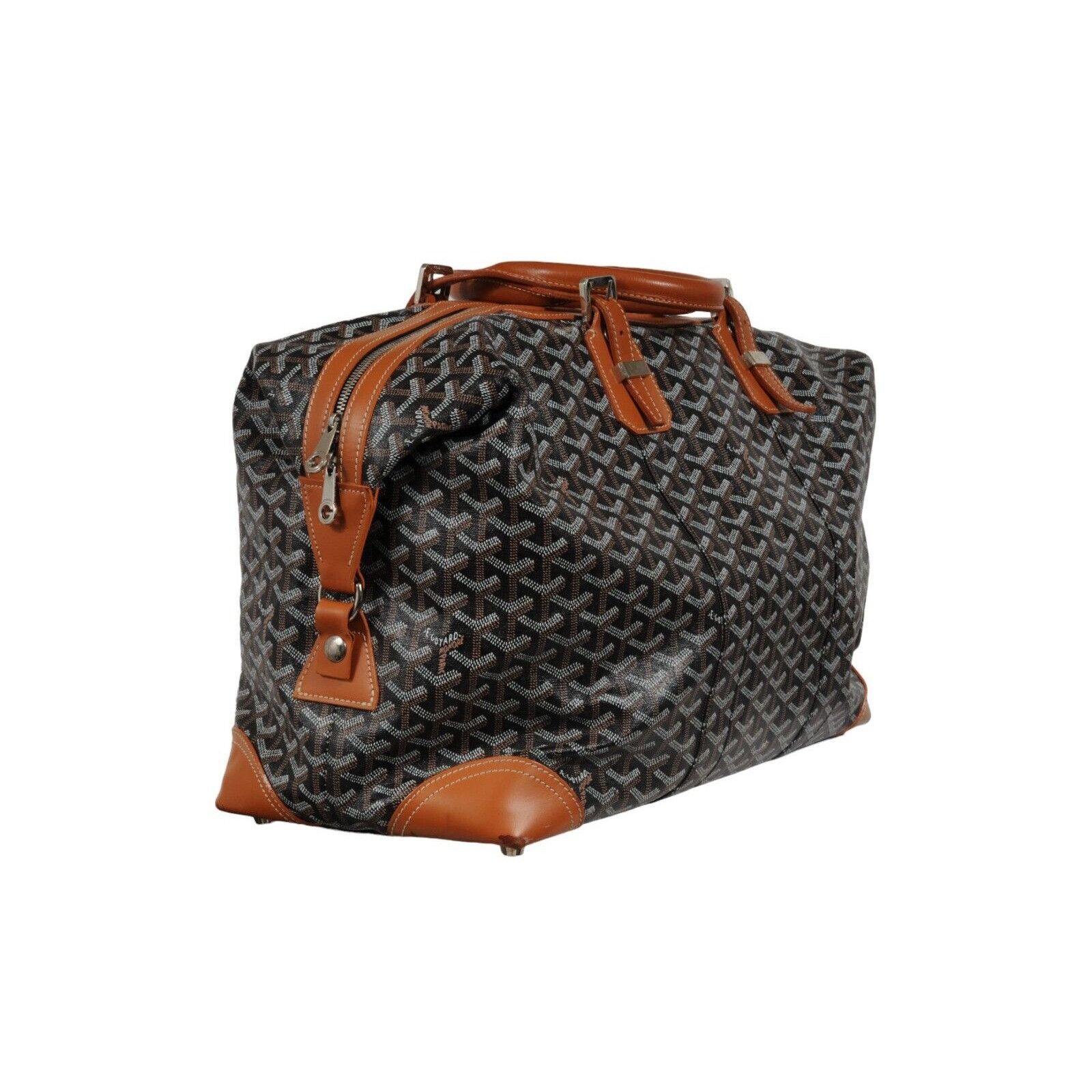 Goyard Boeing 45 Black Brown Leather Duffle Travel Carry On Size ONE SIZE - 9 Thumbnail