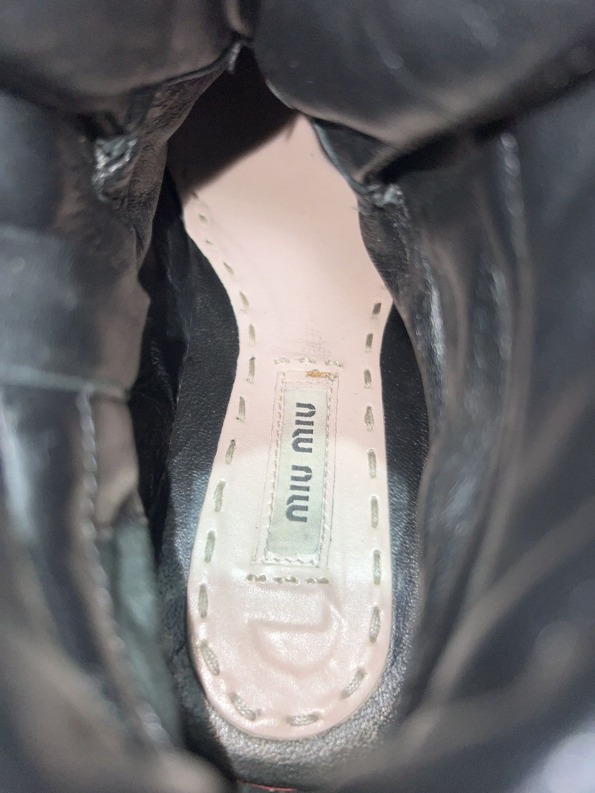 Miu Miu Miu Miu Metal Toe Lace-Up Wedge High-Top Boots Size US 7.5 / IT 37.5 - 11 Thumbnail