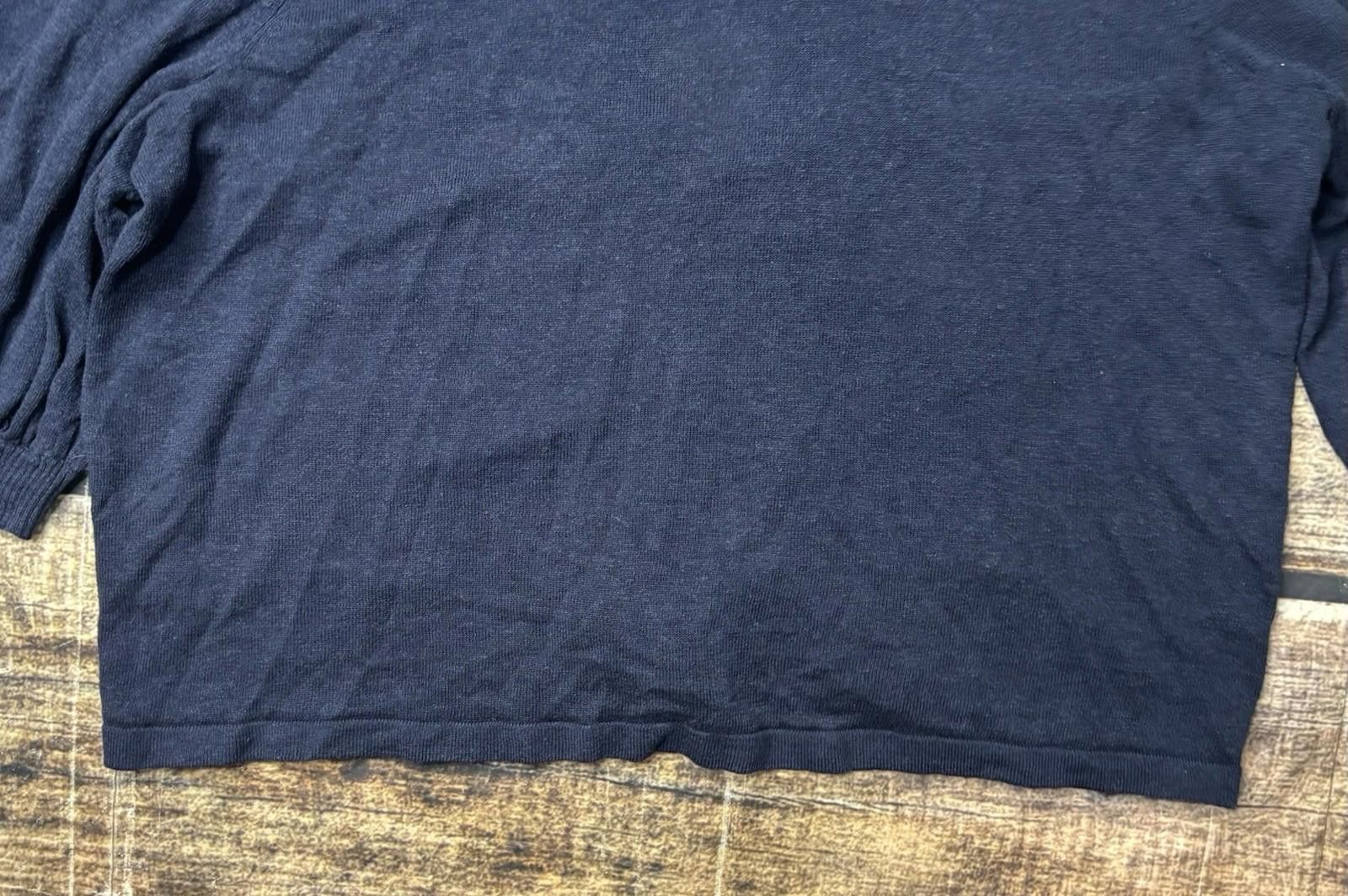 Other J Jill Cardigan Sweater Womens Large Linen Blend Open Navy Size L / US 10 / IT 46 - 7 Thumbnail