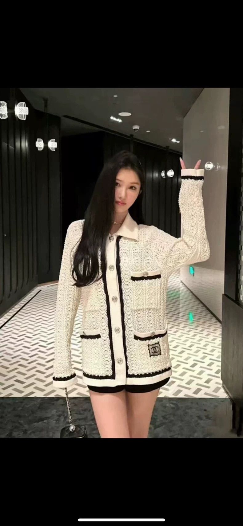 Chanel Chanel 24P milky white hollow knitted cardigan jacket 2504- Size XS / US 0-2 / IT 36-38 - 7 Thumbnail