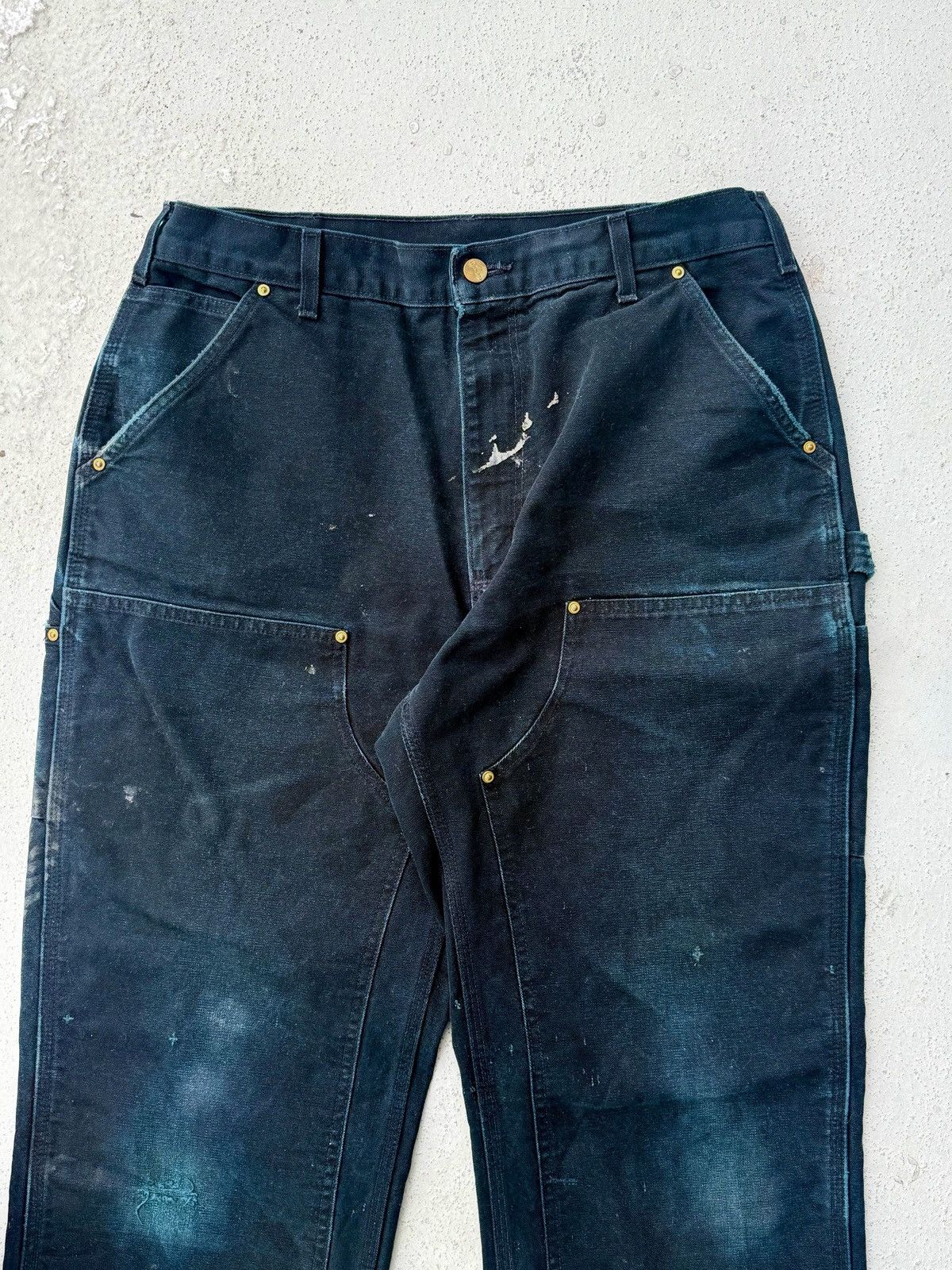 Carhartt Vintage Carhartt Double Knee Pants-Black (Distressed Fade) Size US 36 / EU 52 - 2 Thumbnail