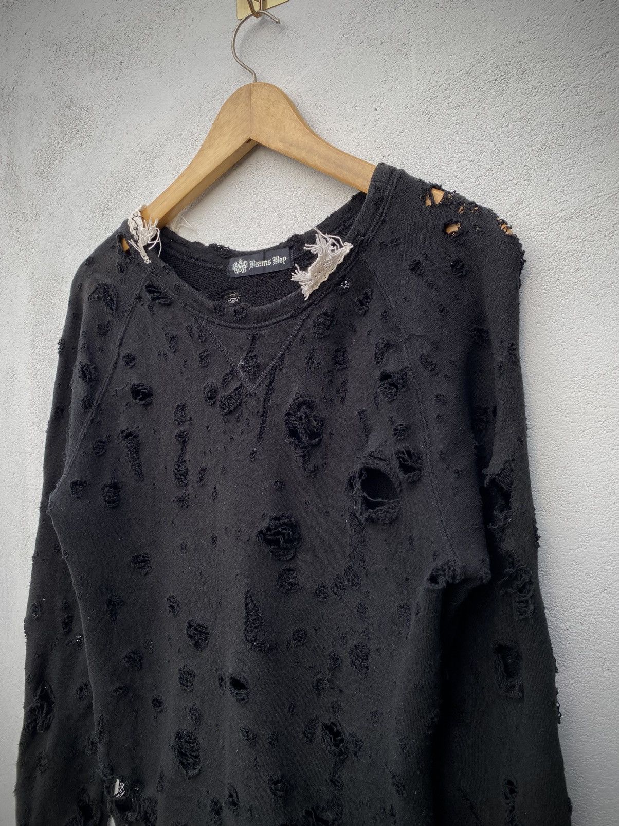 Share Spirit Homme BEAMS DISTRESSED SWEATSHIRT Size US S / EU 44-46 / 1 - 2 Thumbnail