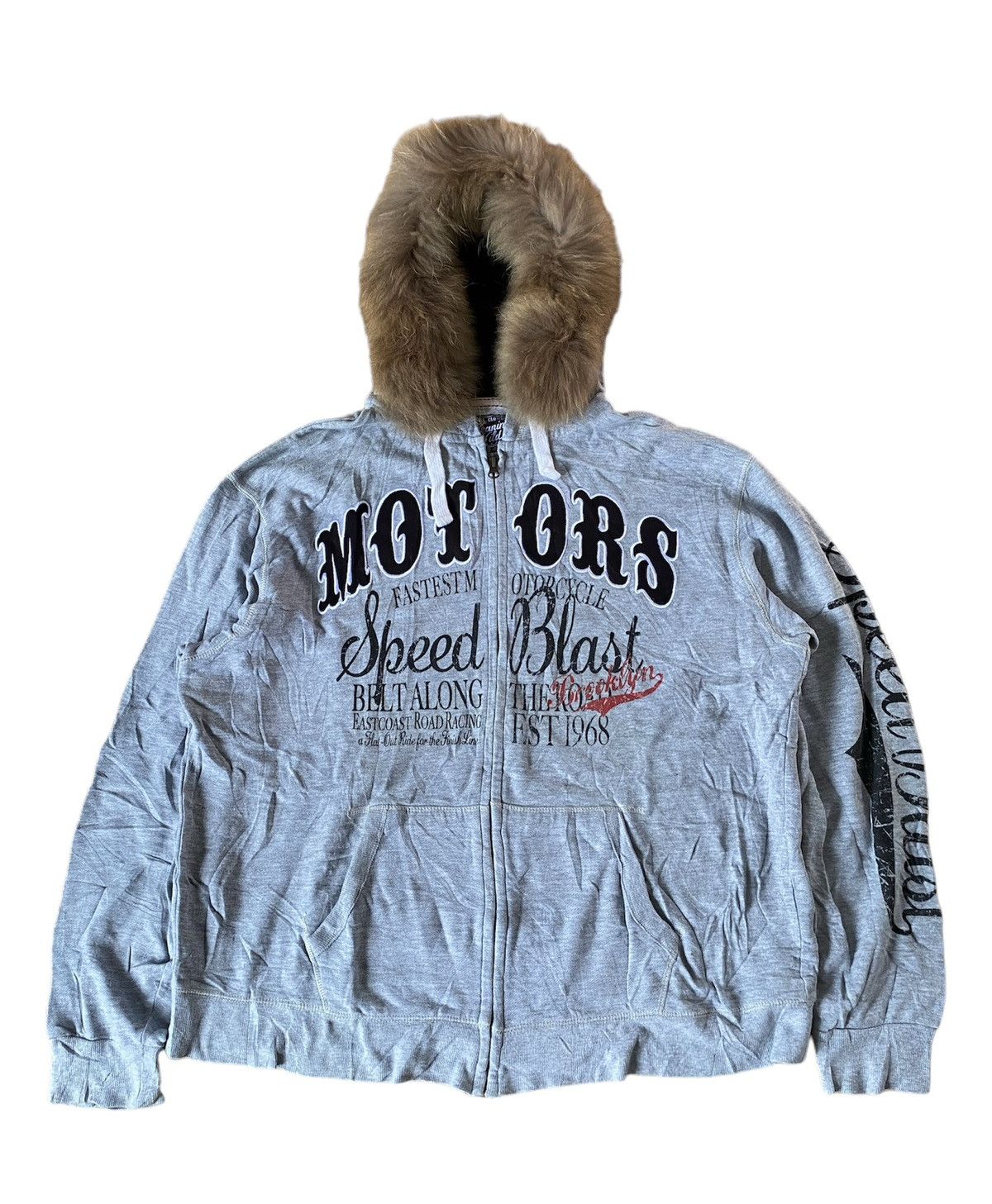 image of 14Th Addiction x If Six Was Nine Jeaning Wild Fur Hoodie Lgb Poem Style in Light Gray (Size Large)