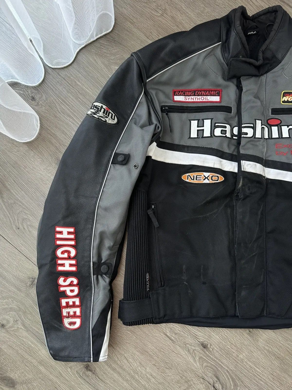 Diesel Vintage Hashiru Racing Black Pure Sports Distressed Jacket Size US XL / EU 56 / 4 - 4 Thumbnail