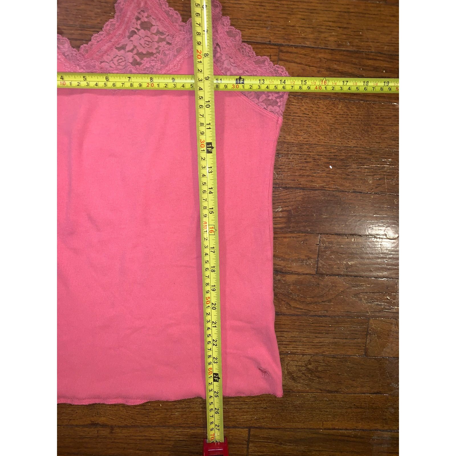 Abercrombie & Fitch Abercrombie & Fitch Pink Lace Trim Tank Top Large Y2K Cami Size L / US 10 / IT 46 - 8 Thumbnail