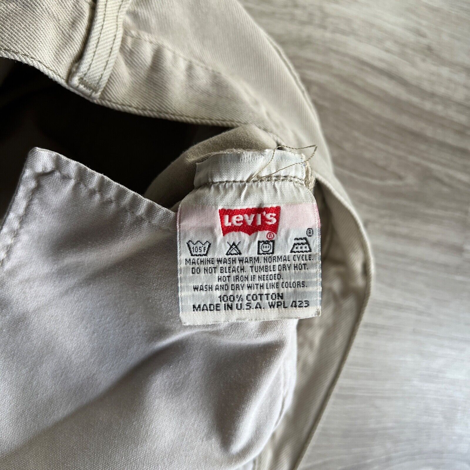 Jean Levi's 501 USA Made Vintage Beige Denim Jeans 8896AC Size US 31 - 8 Thumbnail