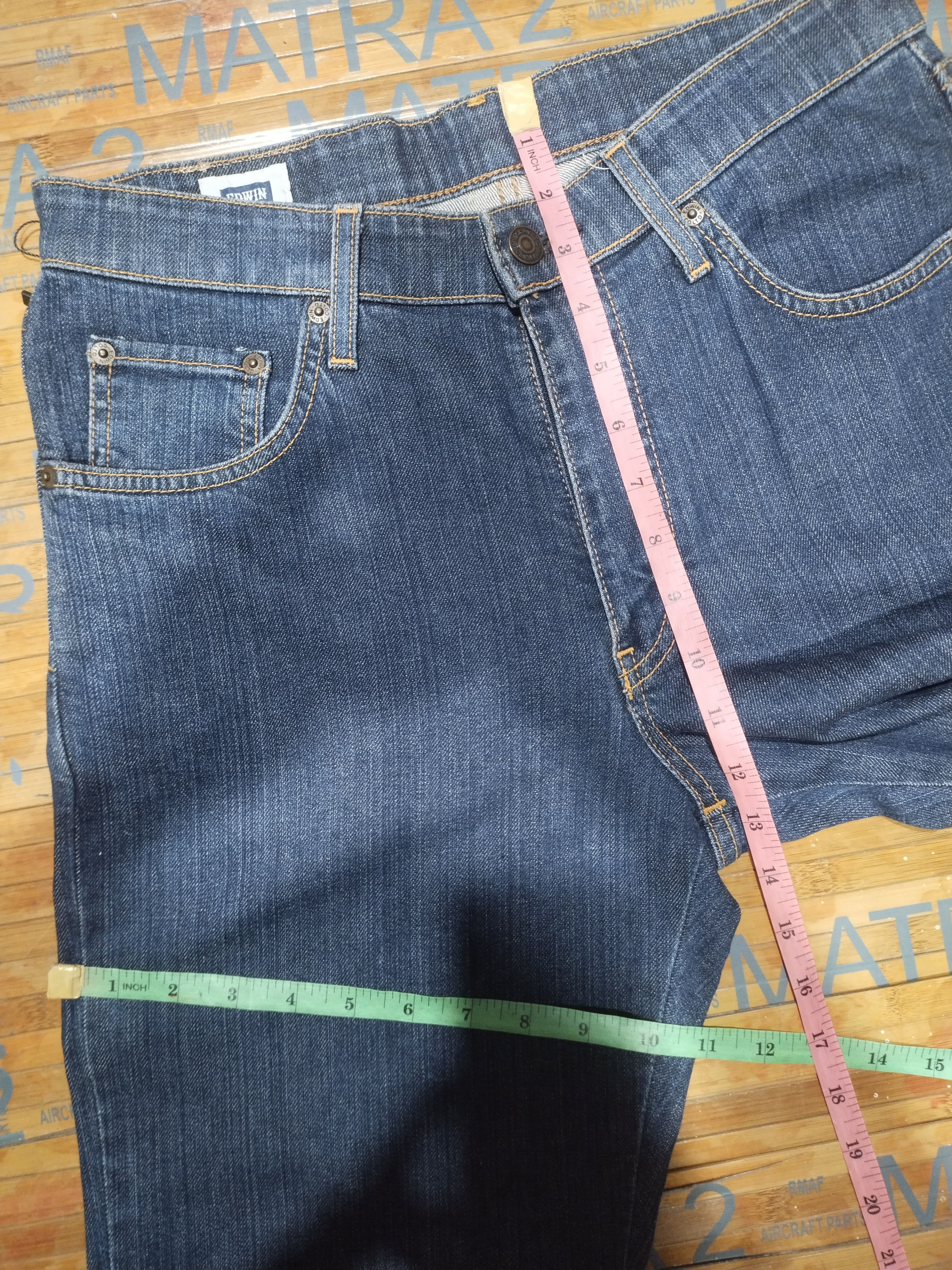Genuine Leather × Japanese Brand Jeans Edwin 403 "International Basics/Genuine Quality Size US 31 - 4 Thumbnail