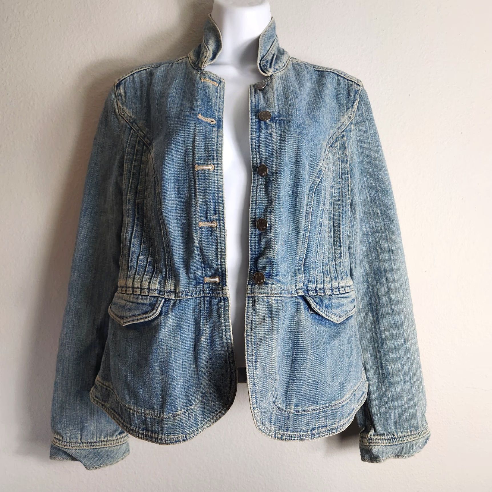 J. Jill VINTAGE J. Jill Womens Jacket Denim Medium Wash XS Regular Short Sleeve Size 26" / US 2 / IT 38 - 2 Thumbnail