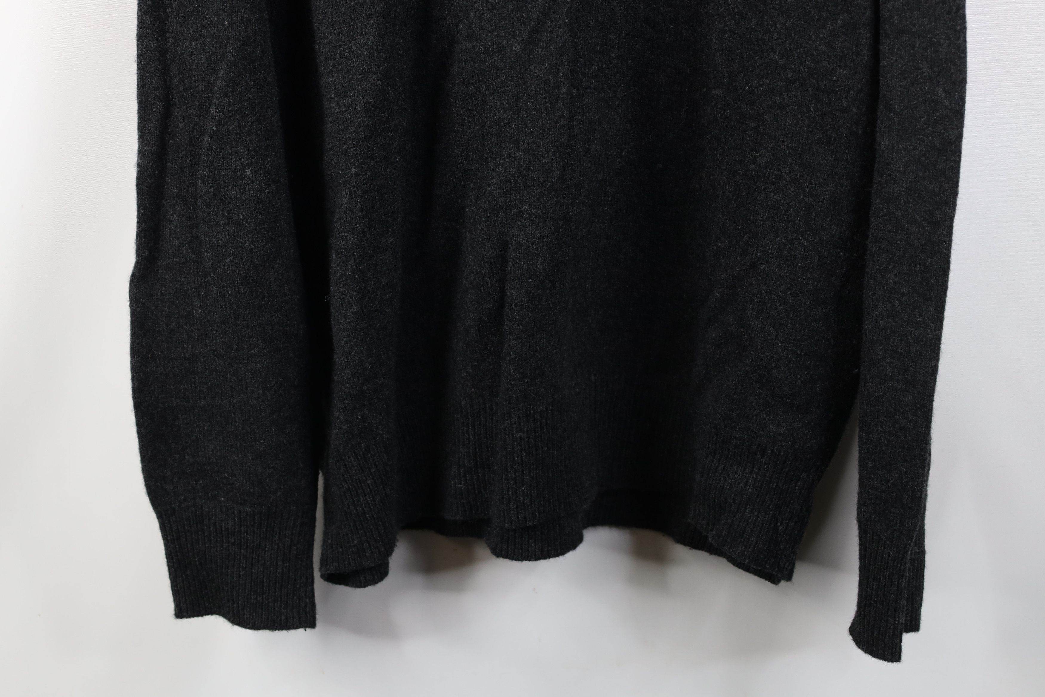 J.Crew J Crew Lambswool Knit Shawl Henley Sweater Charcoal Gray Size US L / EU 52-54 / 3 - 12 Thumbnail