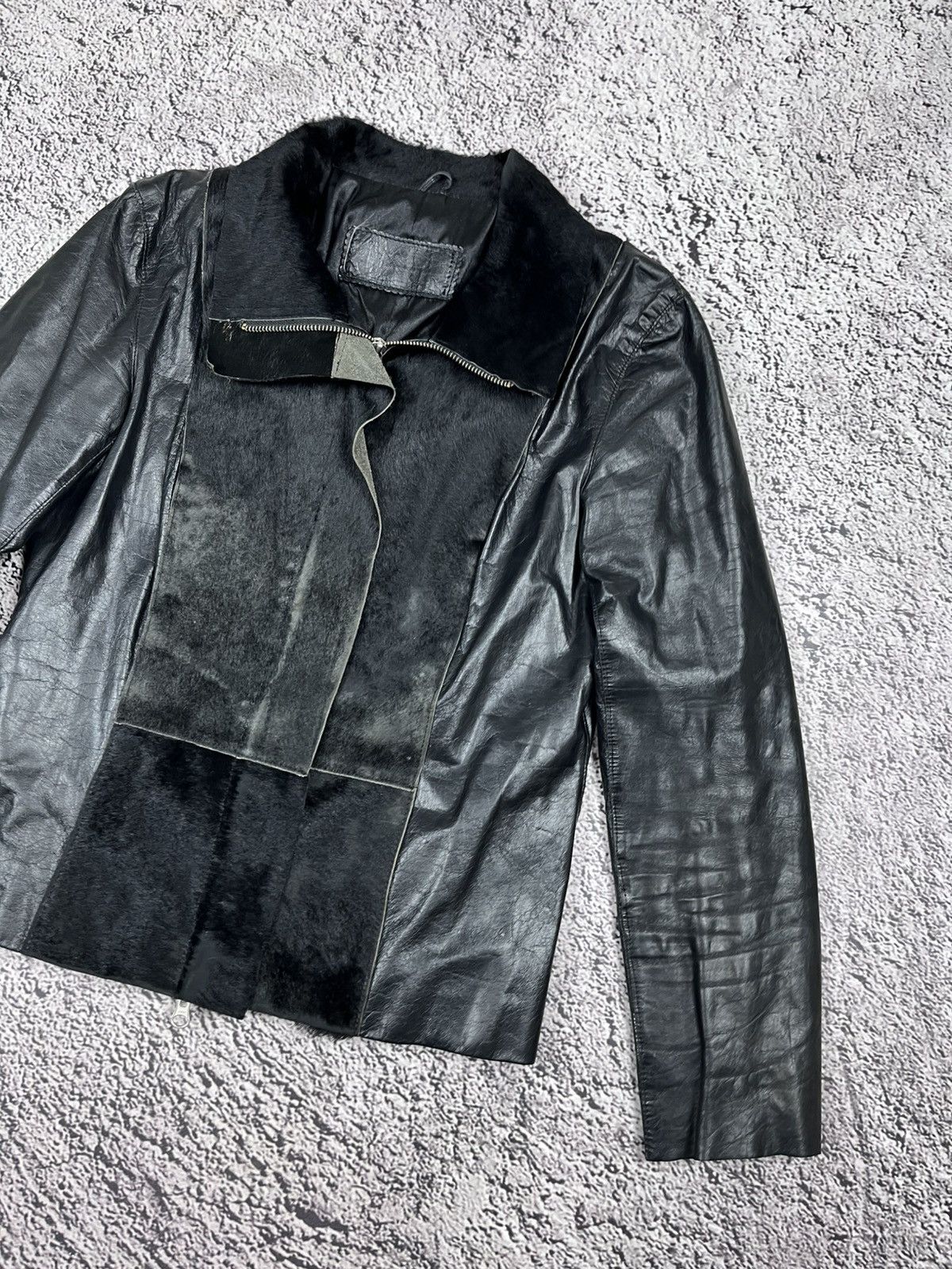 Japanese Brand Vintage Real Leather Patch Gothic Avantgarde Jacket Size S / US 4 / IT 40 - 3 Thumbnail