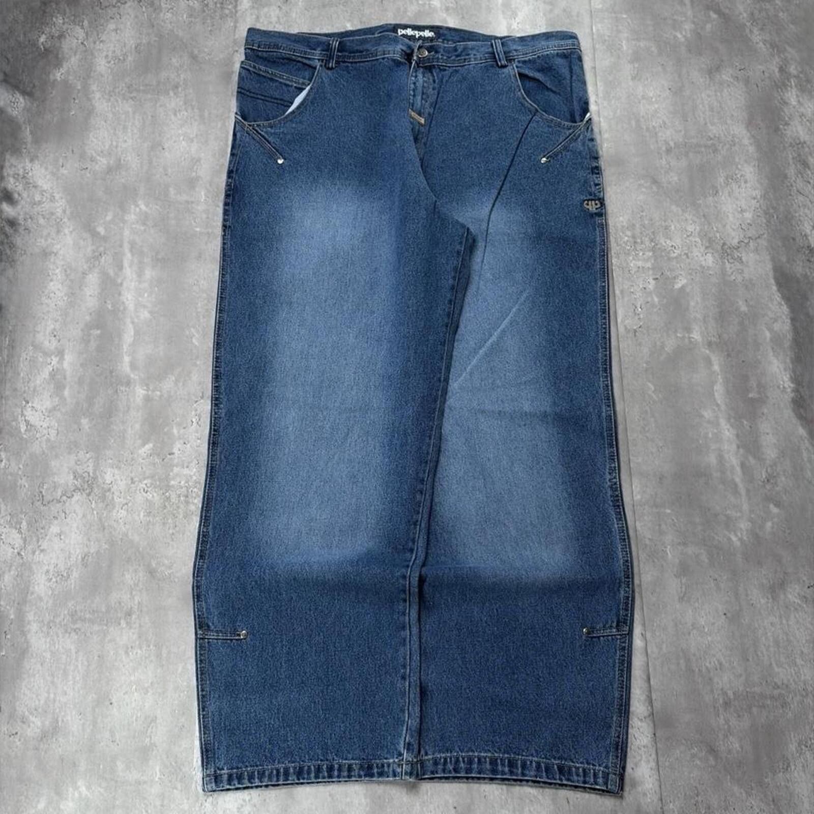 Pelle Pelle Y2K Blue Pelle Pelle Grunge Deadstock Baggy Denim Jeans Size US 44 / EU 60 - 2 Thumbnail