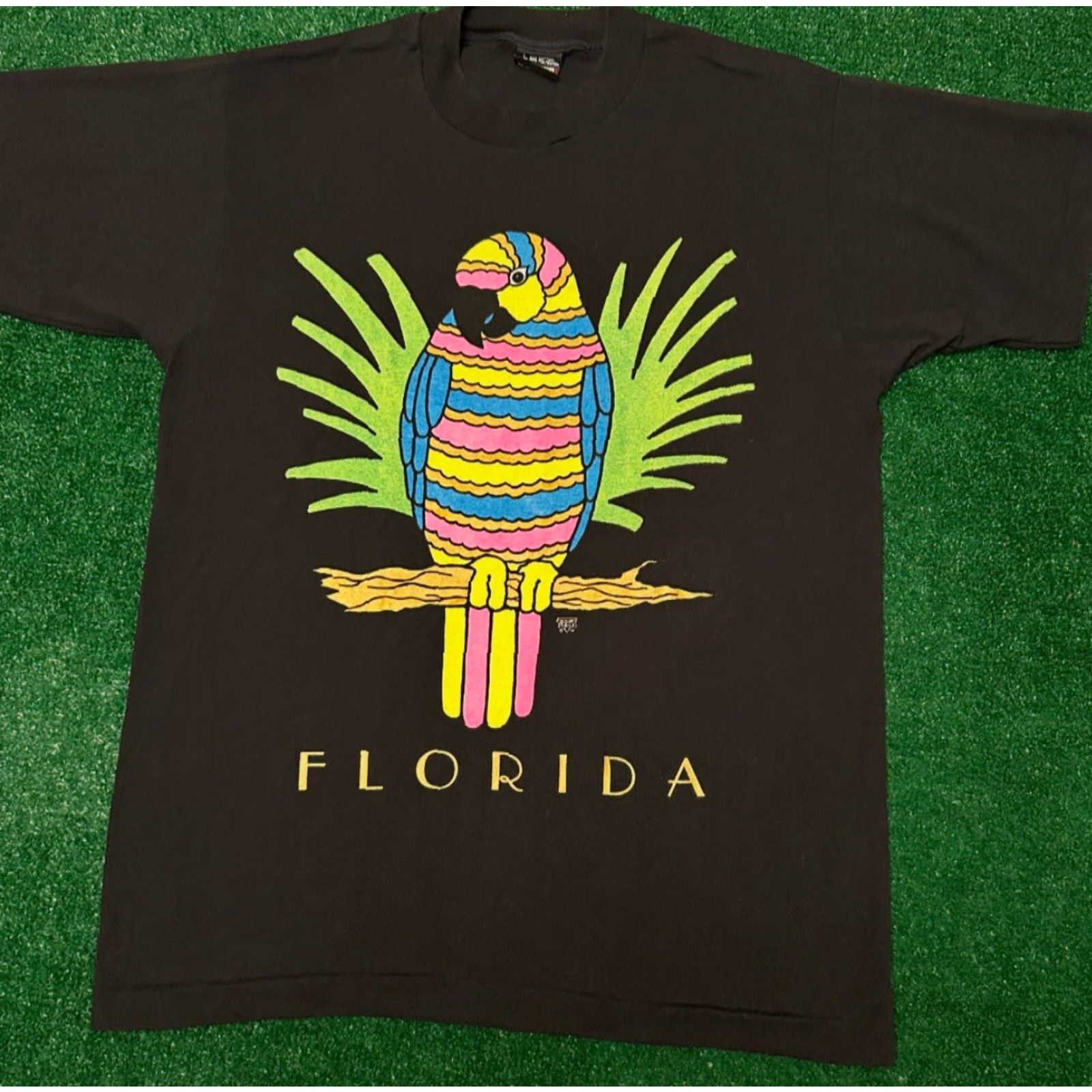 Vintage VINTAGE Parrot Bird Nature Florida VTG Shirt Mens Size Large 80s 90s Black T-Shirt Mens Size US L / EU 52-54 / 3 - 3 Thumbnail