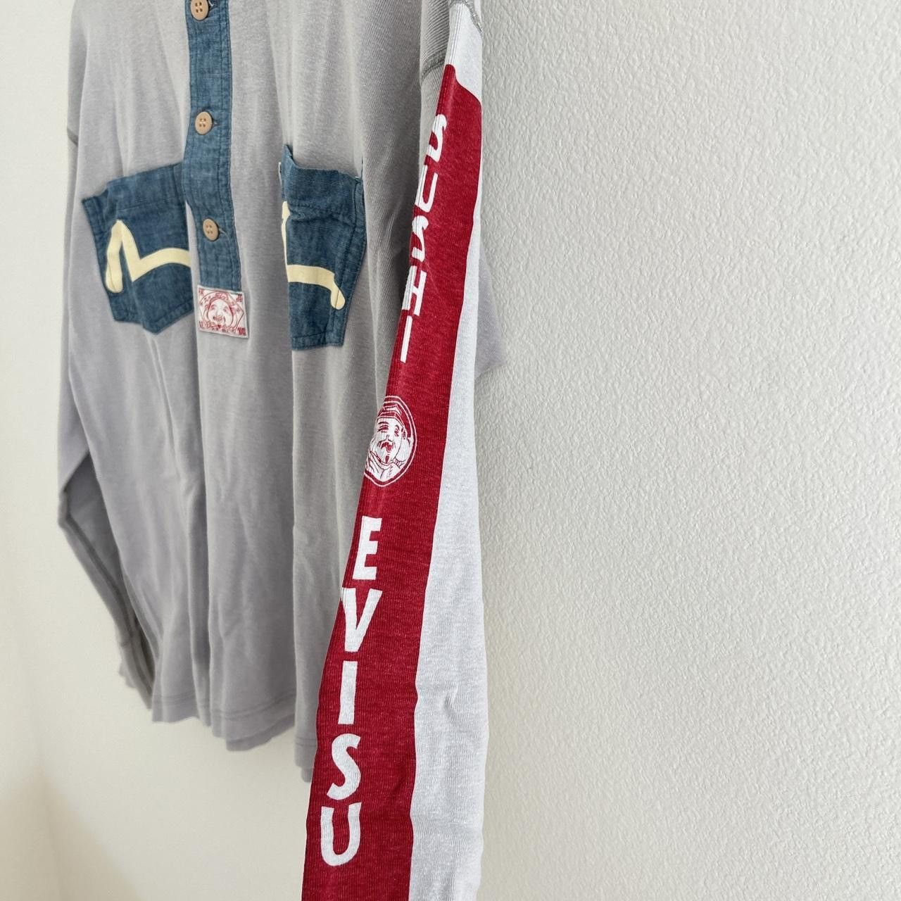 Evisu Logo Sweatshirt w/ Chambray Denim Detailing Vintage Size L / US 10 / IT 46 - 5 Thumbnail
