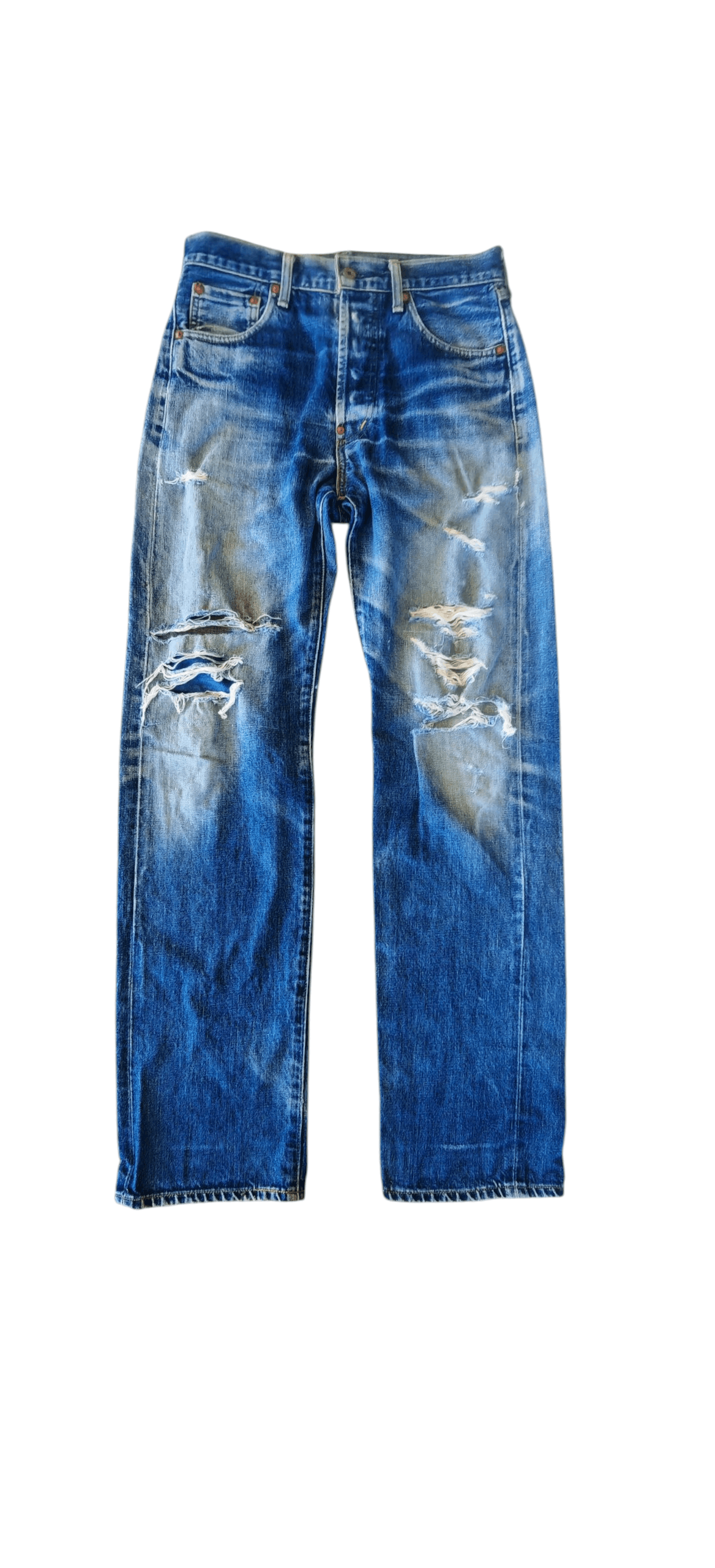 Levi's Vintage Clothing Levis 502 made in Japan selvedge distressed jeans Size US 30 / EU 46 - 1 Thumbnail