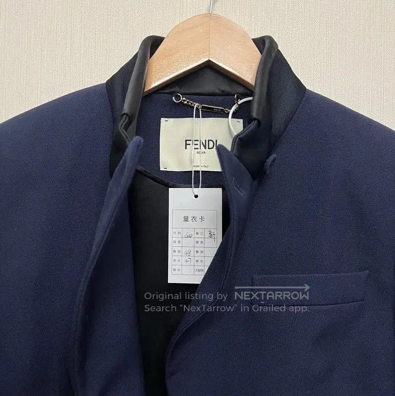 Fendi FENDI Men's Cropped Navy Cotton Jacket . Size US L / EU 52-54 / 3 - 3 Thumbnail