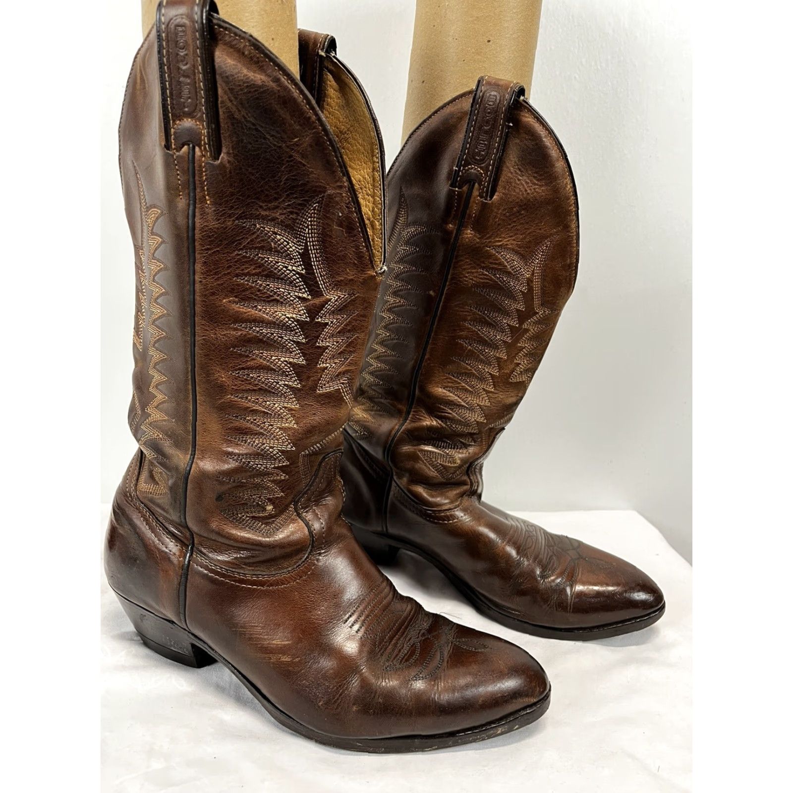 Vintage VINTAGE Boulet Boots Western Leather Men 7.5 Size Brown Cowboy Goodyear Welt Size US 7.5 / EU 40-41 - 3 Thumbnail