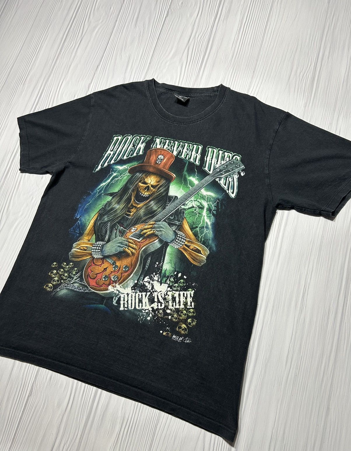 Band Tees Vintage Y2K Rock Never Dies 666 Skeleton T-Shirt Size US XL / EU 56 / 4 - 2 Thumbnail