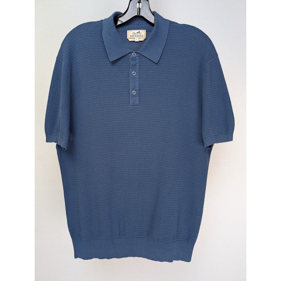 Hermes o1rshd1 CC20 Button Polo Shirt in Blue Size US M / EU 48-50 / 2 - 2 Thumbnail