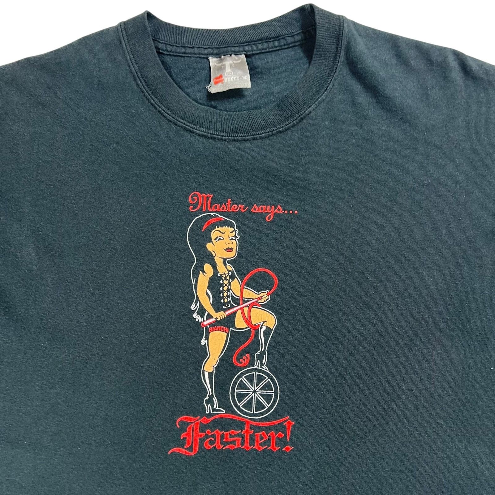 Hanes × Vintage Vintage Y2K Dominatrix “Master Says… Faster” BDSM tee (M) Size US M / EU 48-50 / 2 - 2 Thumbnail
