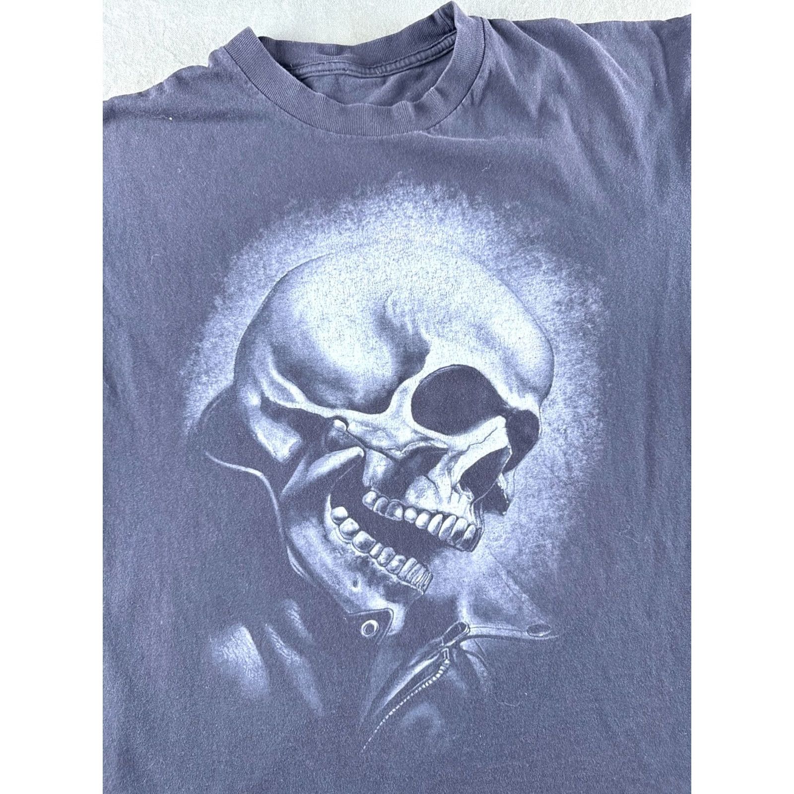 Vintage VINTAGE Marvel Ghost Rider Skull T Shirt Mad Engine Biker XL Faded Black 90s Mens Size US XL / EU 56 / 4 - 4 Thumbnail