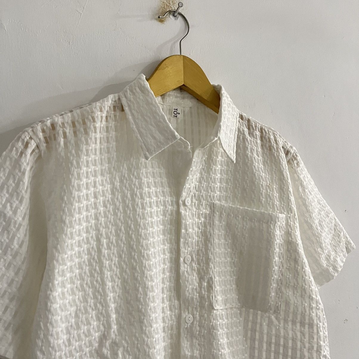 Japanese Brand Tot Textured Button Up Shirt Size US M / EU 48-50 / 2 - 3 Thumbnail