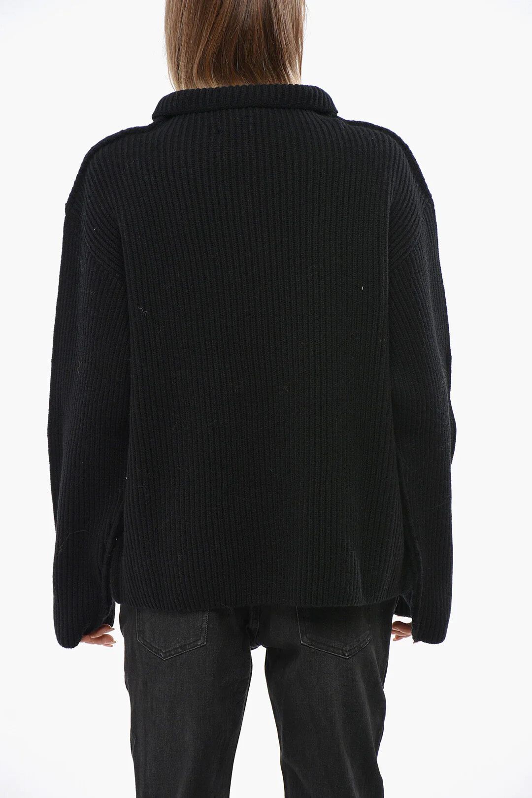 Marni og1mm0326 Virgin Wool Ribbed Turtleneck Sweater in Black Size M / US 6-8 / IT 42-44 - 2 Thumbnail