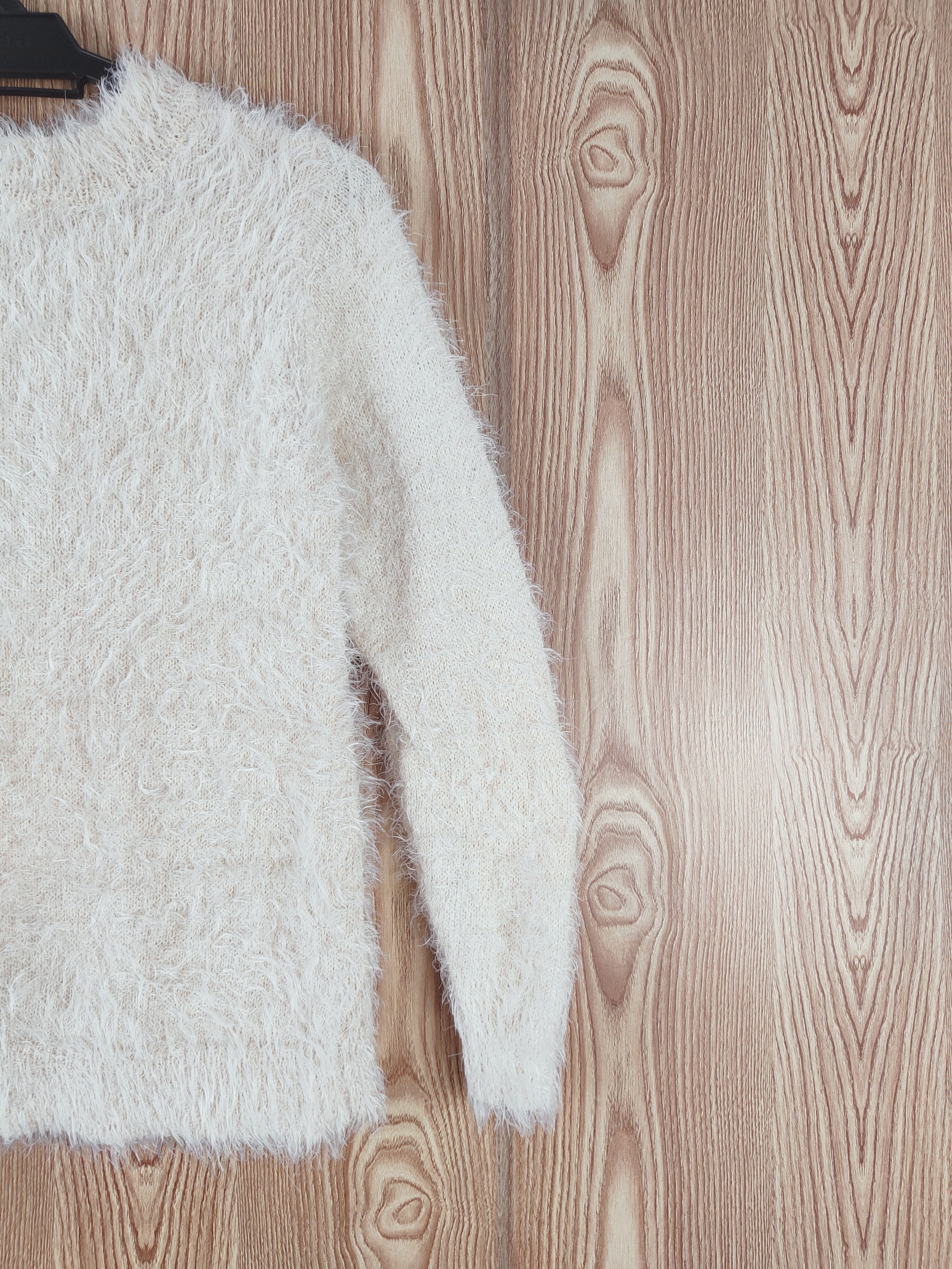Japanese Brand E Hypen World Gallery Beige Fur Mohair Sweatshirts #W466 Size S / US 4 / IT 40 - 9 Thumbnail