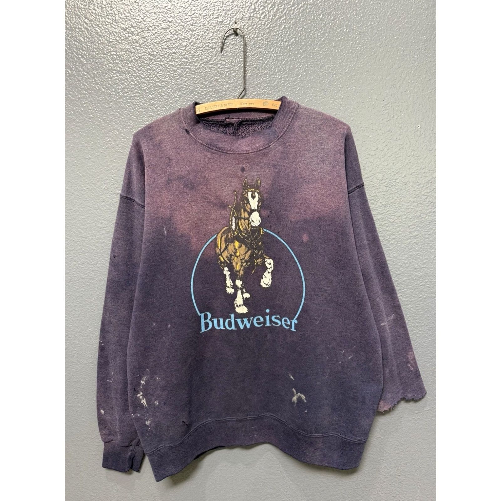 Budweiser VINTAGE Budweiser Sweatshirt Large Blue 90s Clydesdale Mens Size US L / EU 52-54 / 3 - 3 Thumbnail