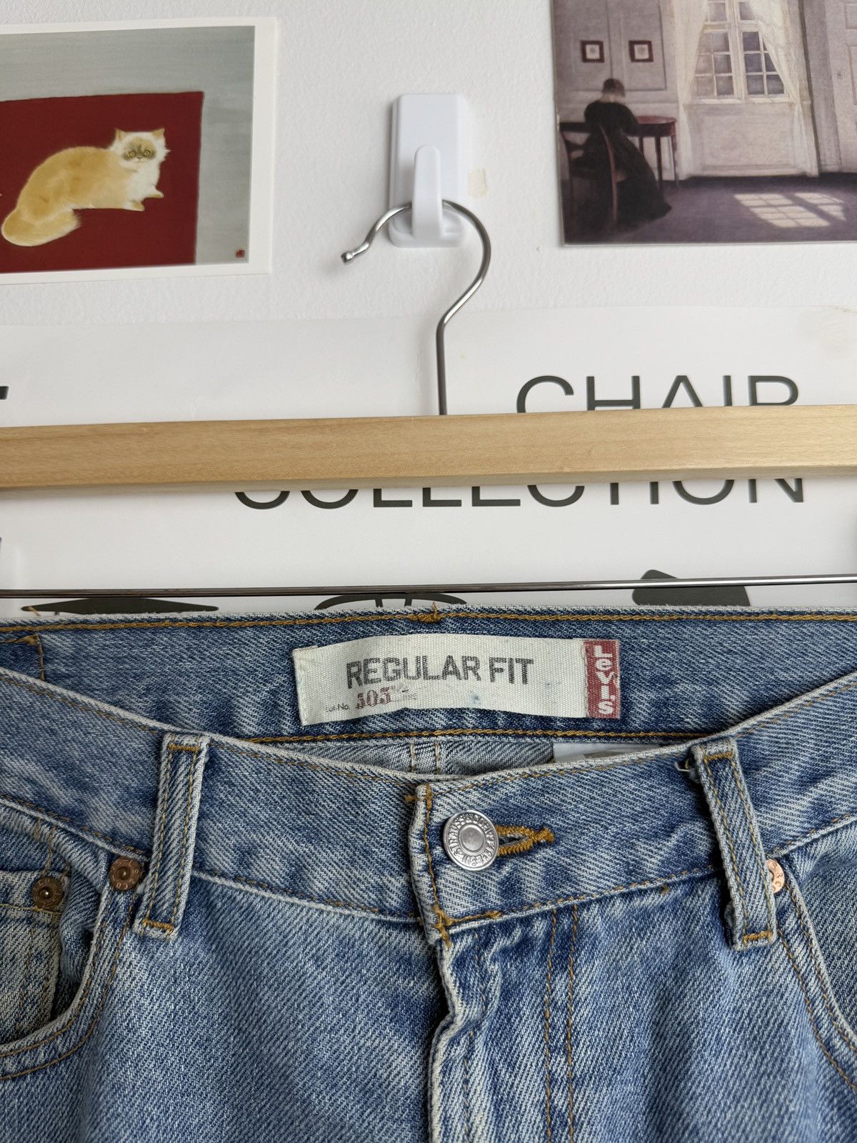 Levi's × Vintage Vintage Levi’s 505 wide leg babyblue denim jeans pants 34x32 Size US 34 / EU 50 - 6 Thumbnail