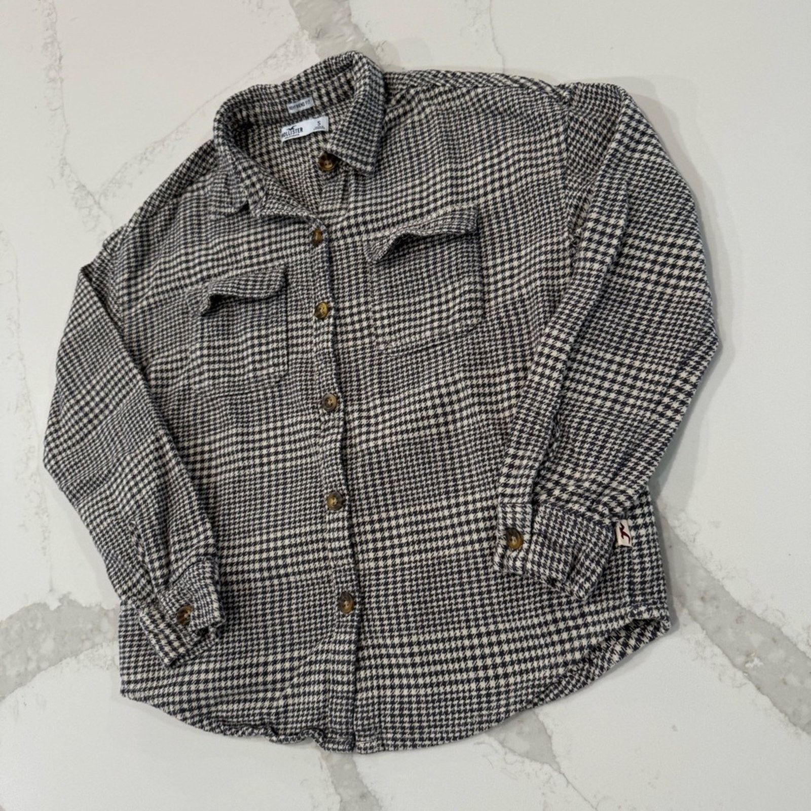 Hollister Hollister BoyfriendFit Houndstooth Flannel Shirt Women Small Size S / US 4 / IT 40 - 3 Thumbnail