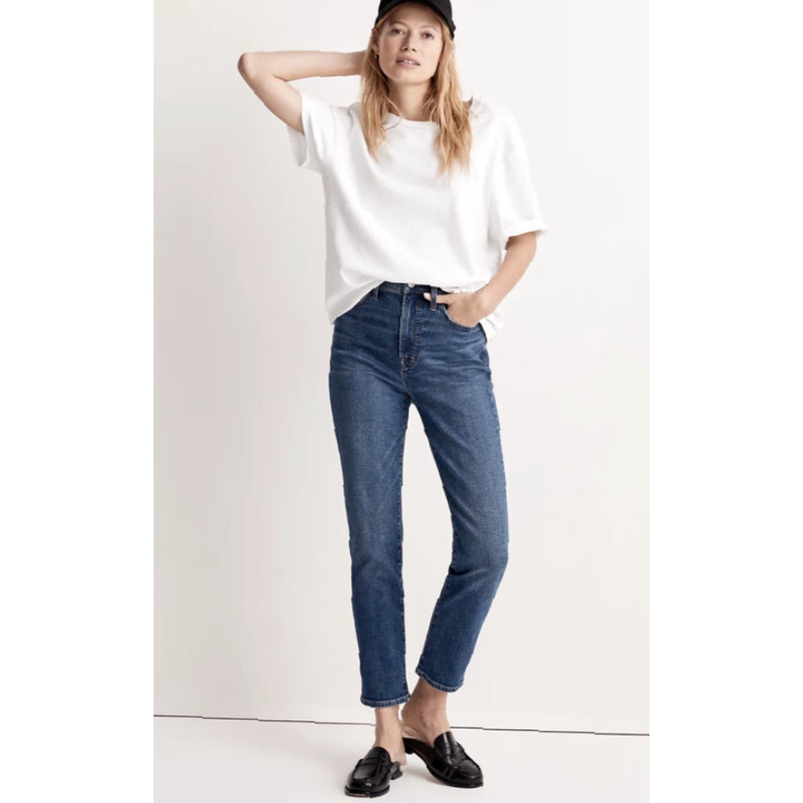 Madewell MADEWELL ThePerfect Jean Manorford Wash Sz 24 Blue Straight Denim Women's Size 42" / US 20 - 5 Thumbnail