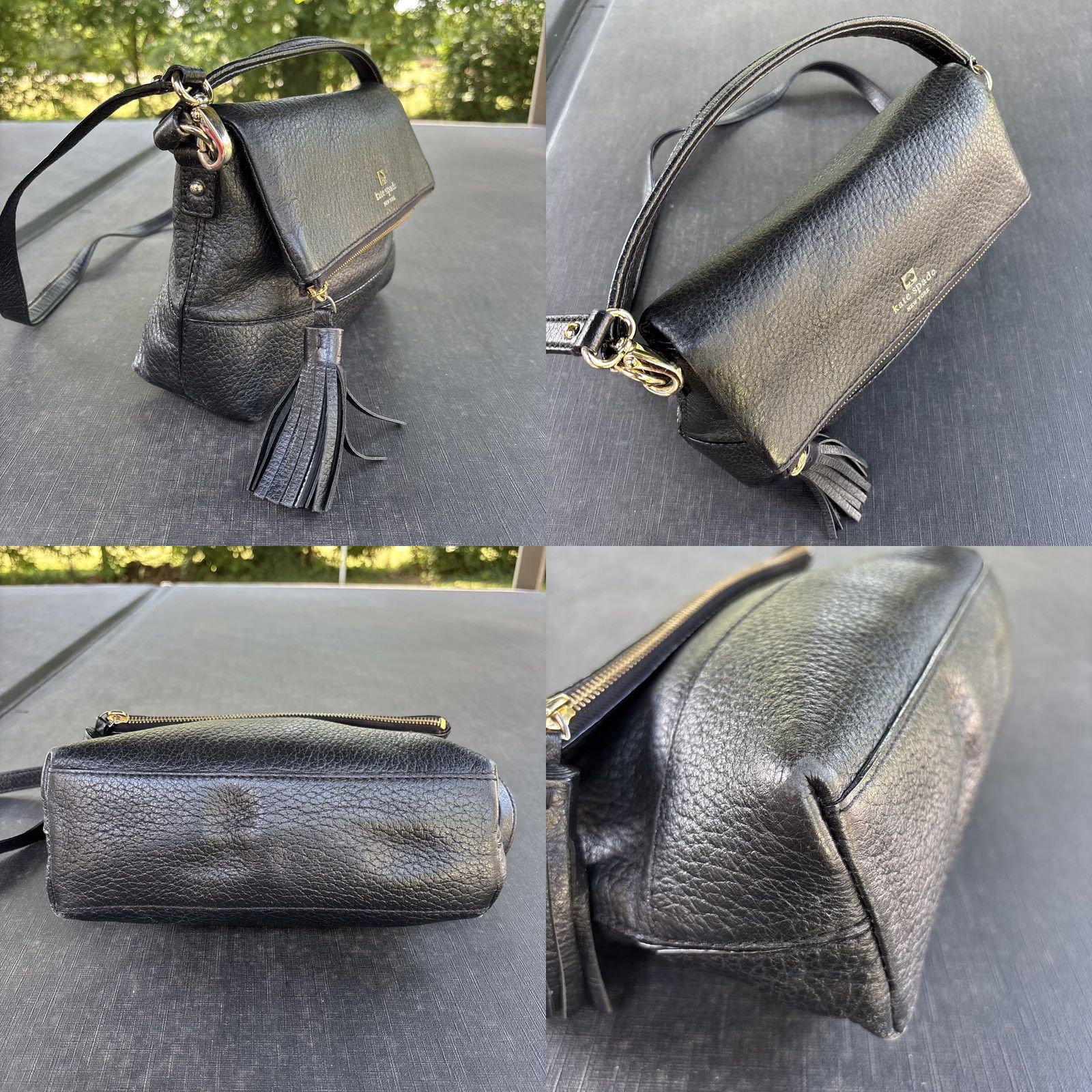 Vintage kate spade new york Crossbody Shoulder Bag Black Pebbled Leather Southport Ave Carmen Size ONE SIZE - 8 Thumbnail