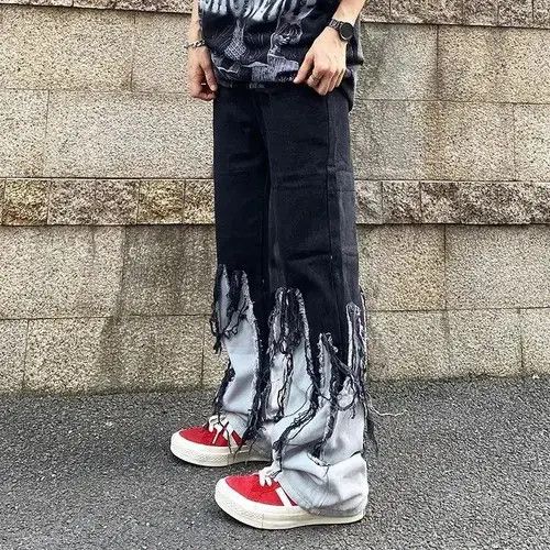 Designer × Japanese Brand × Vintage Hip hop Burst Hairy Baggy Jeans Men Size US 30 / EU 46 - 2 Thumbnail