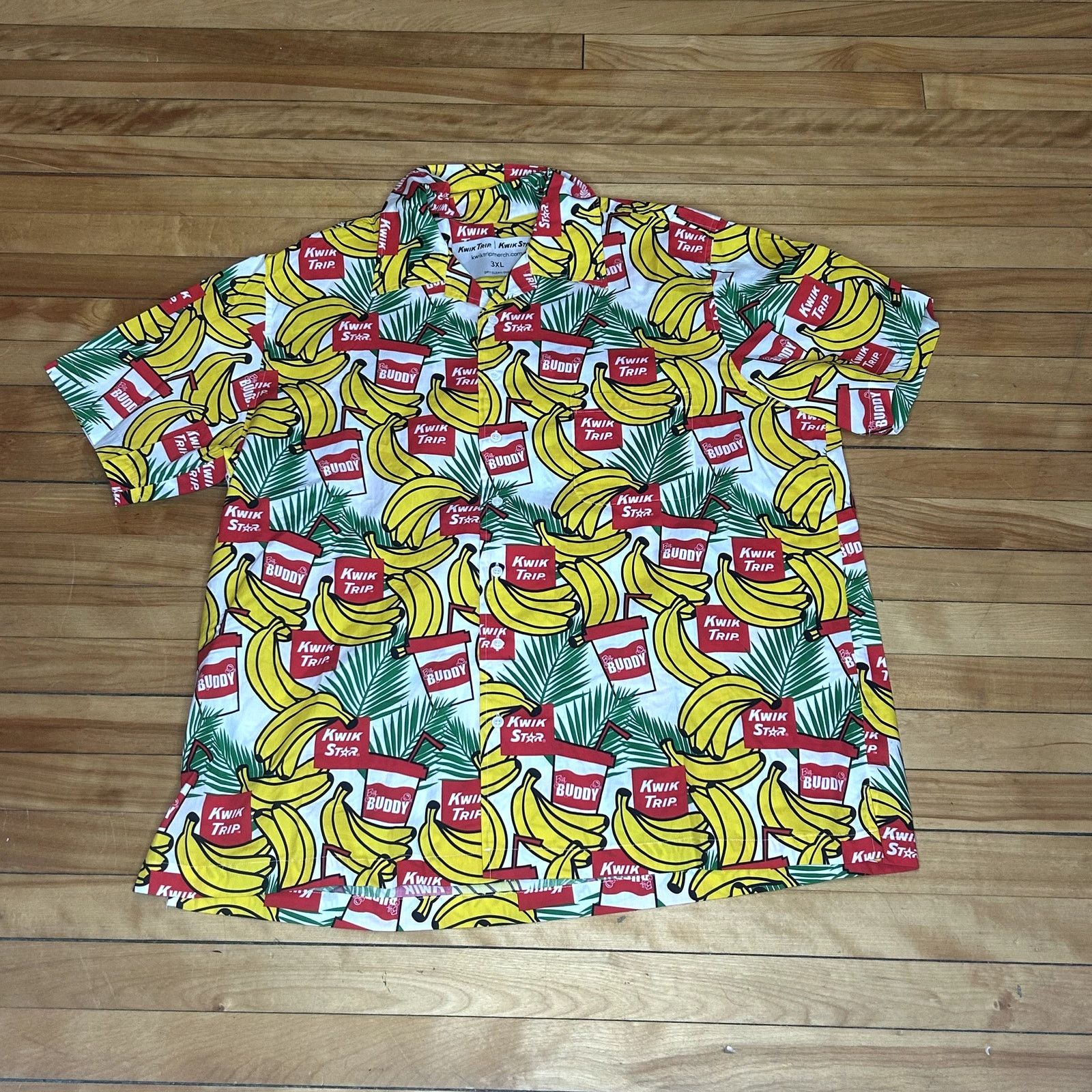 Vintage Kwiktrip Big Buddy Hawaiian T-Shirt 3XL Size US XXL / EU 58 / 5 - 1 Thumbnail