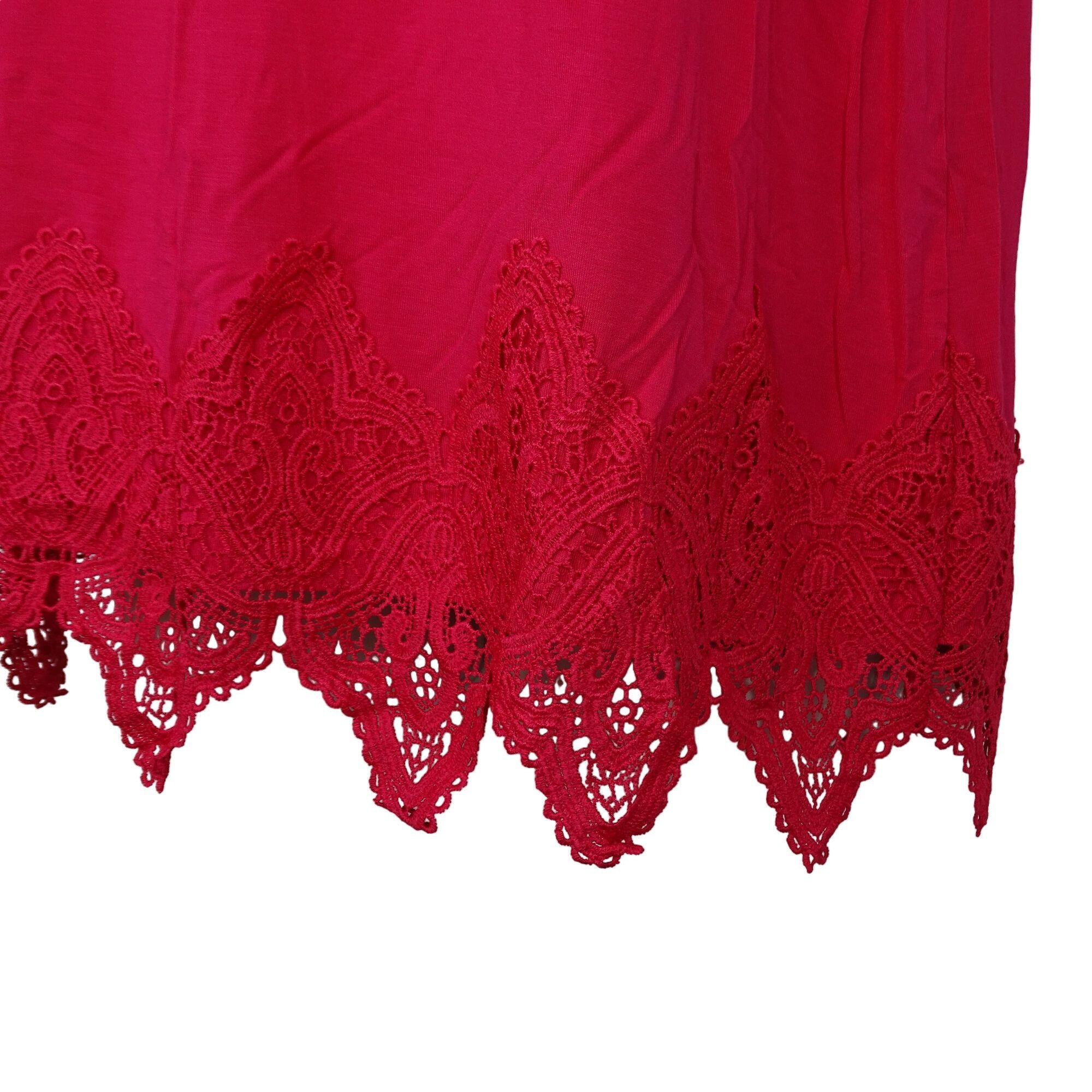 Other Investments Pink Lace Hem Knit Tunic Top Shirt Size M Size M / US 6-8 / IT 42-44 - 2 Thumbnail