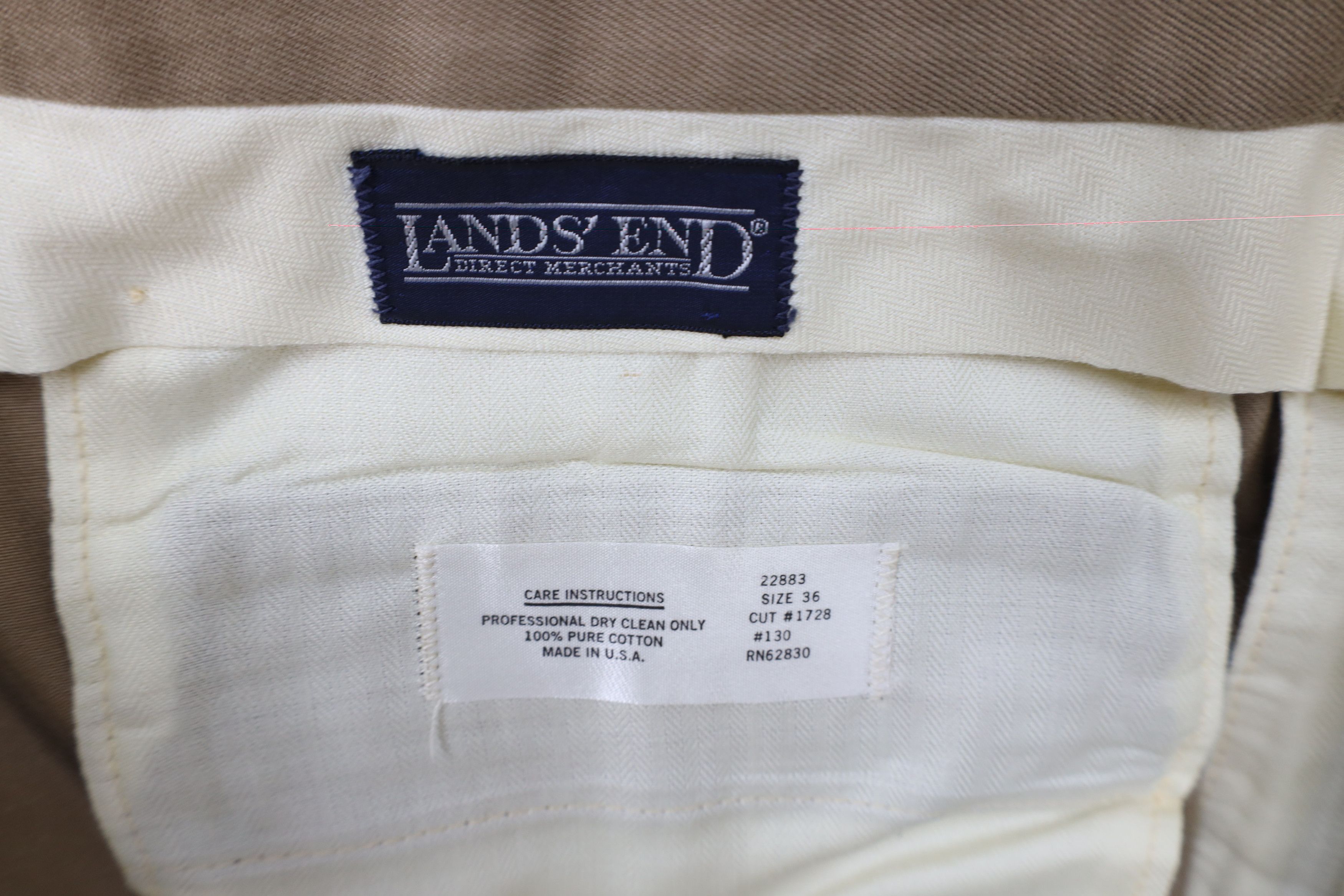 Lands' End × Vintage Vintage 70s Lands End Heavy Wide Leg Chino Pants Beige USA Size US 36 / EU 52 - 9 Thumbnail