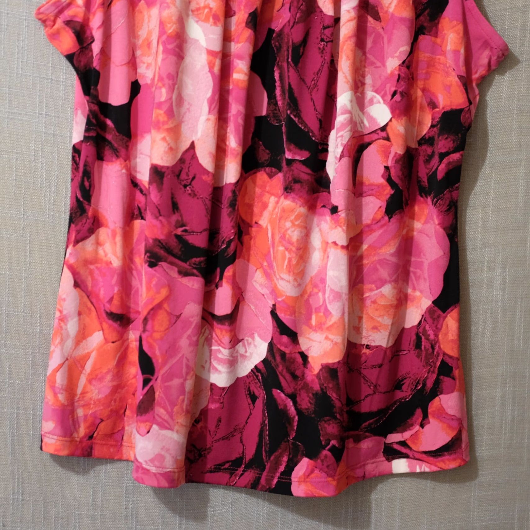 Worthington VINTAGE Worthington Top Pink Floral Stretch Women's Petite PXL #A11-36 Size XL / US 12-14 / IT 48-50 - 3 Thumbnail