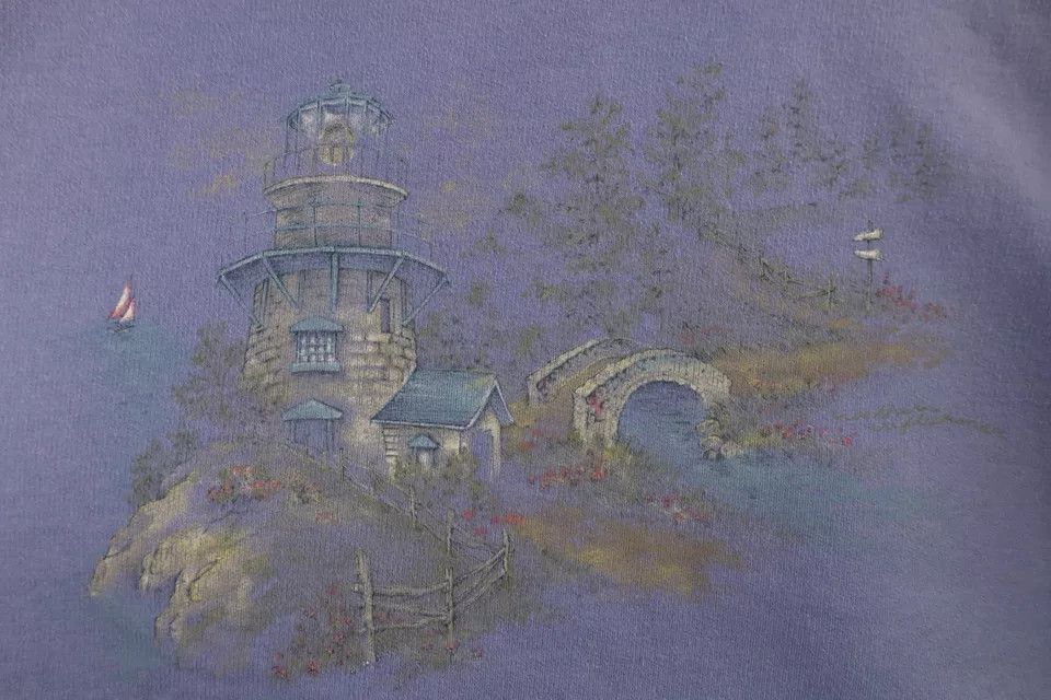 Vintage Vintage 90s Streetwear Nature Garden Lighthouse Sweatshirt Size XL / US 12-14 / IT 48-50 - 4 Thumbnail