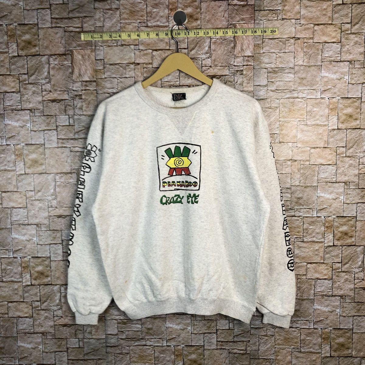 Japanese Brand × Vintage Peakaboo rasta Reggie Grey Sweatshirt #A557 Size US M / EU 48-50 / 2 - 2 Thumbnail
