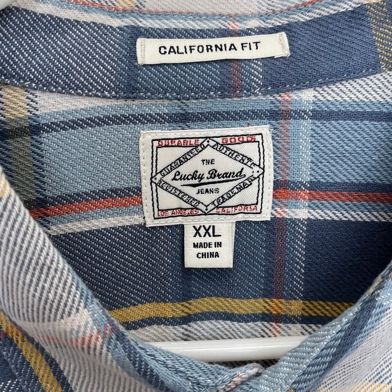 Lucky Brand Lucky Brand | Blue Plaid California Fit Button Shirt Shacket Size US XXL / EU 58 / 5 - 5 Thumbnail