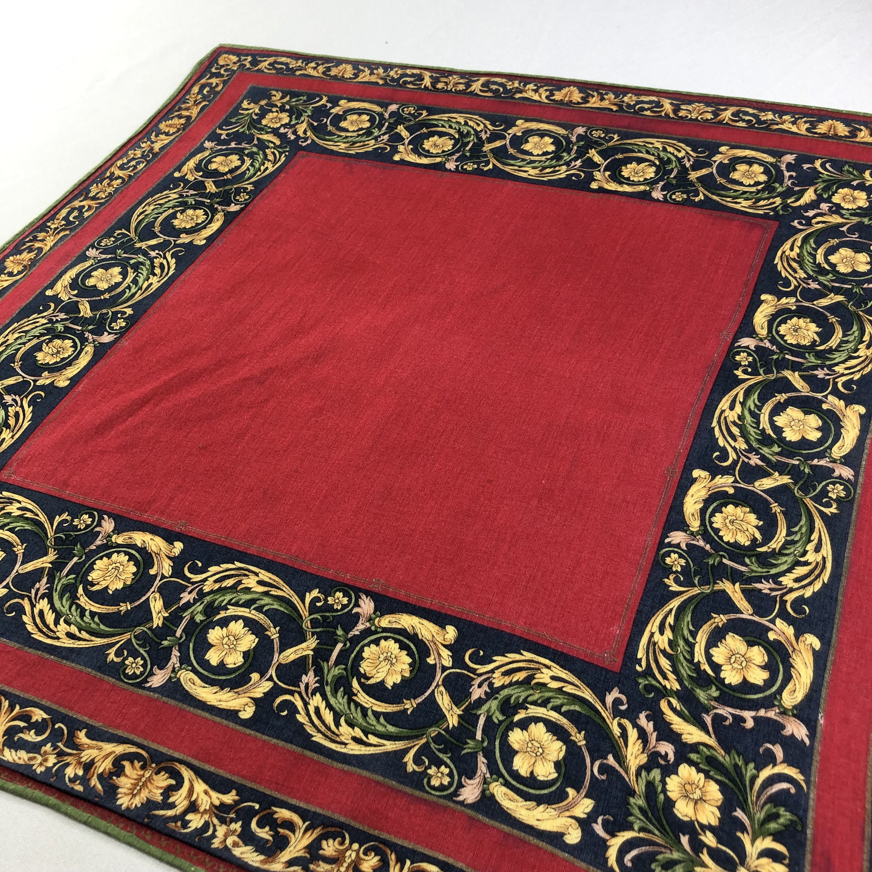 Celine × Vintage Celine Hand Rolled Handkerchief Neckerchief Bandana H1716 Size ONE SIZE - 3 Thumbnail