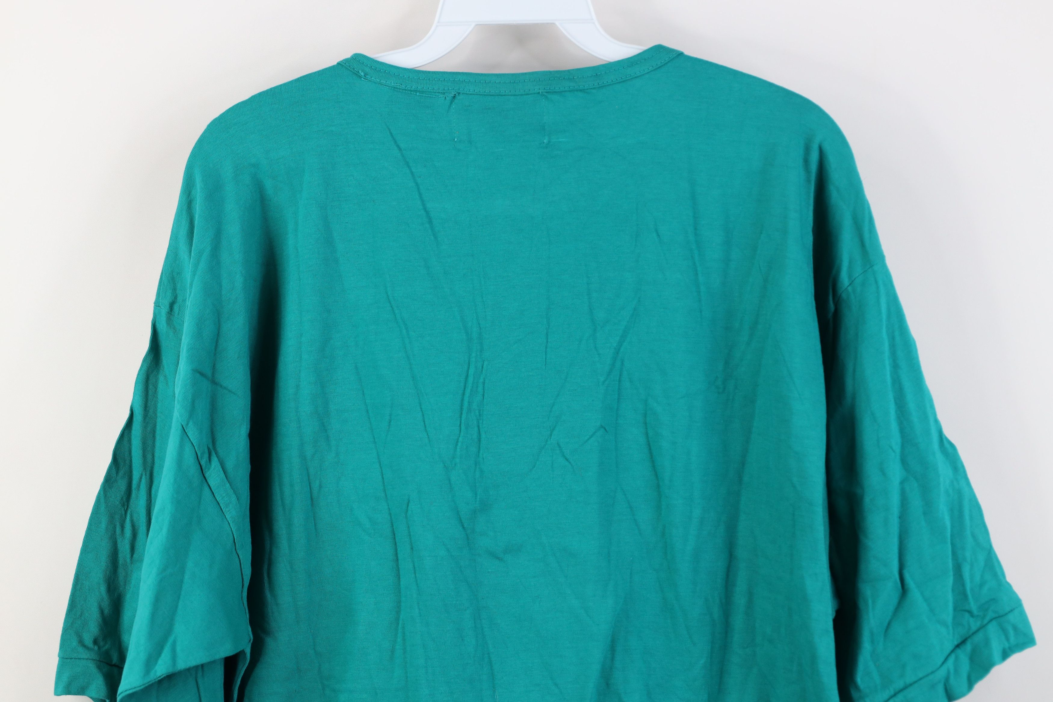Vintage Vintage 90s Streetwear Club Baggy Fit Henley T-Shirt Teal Size M / US 6-8 / IT 42-44 - 12 Thumbnail