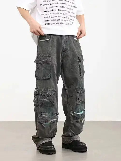 Vintage skate paint cargo pants Size US 34 / EU 50 - 3 Thumbnail