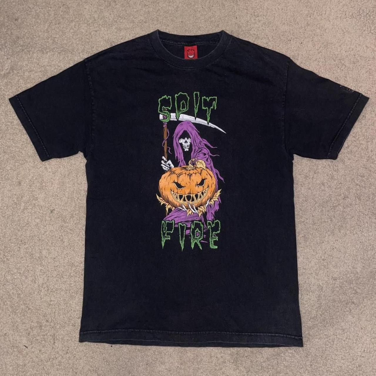 Vintage Spitfire Skate Wheels pumpkin reaper t shirt