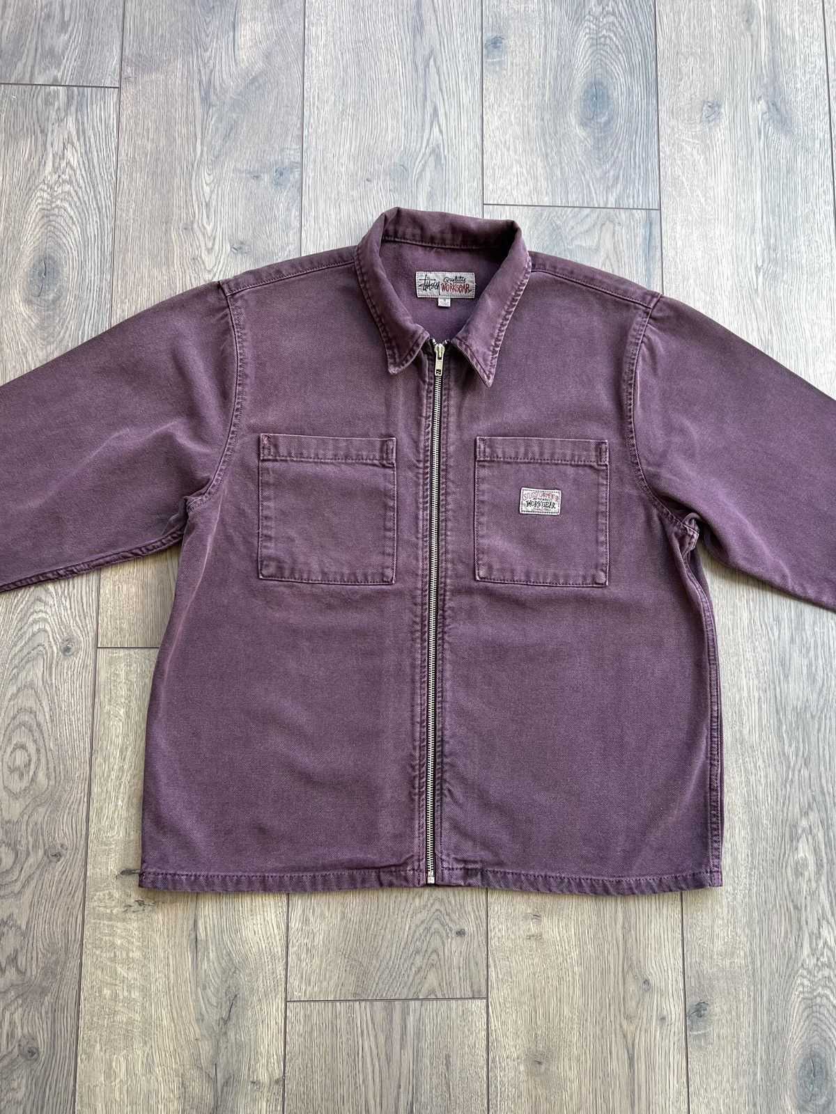 Stussy Stussy Washed Canvas Zip Work Shirt “Purple” Small Size US S / EU 44-46 / 1 - 2 Thumbnail