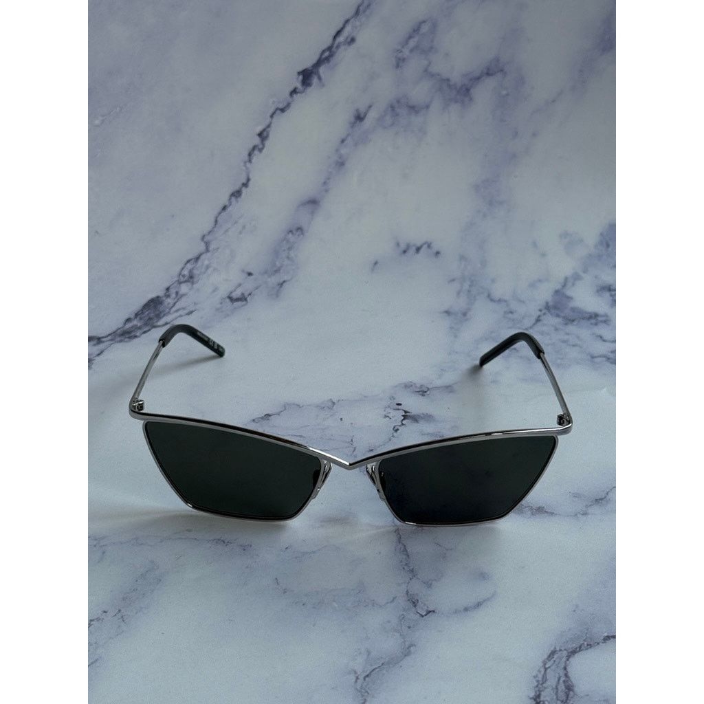Saint Laurent Paris NEW Saint Laurent SL637 Cat Eye Sunglasses in Silver Metal Size ONE SIZE - 5 Thumbnail