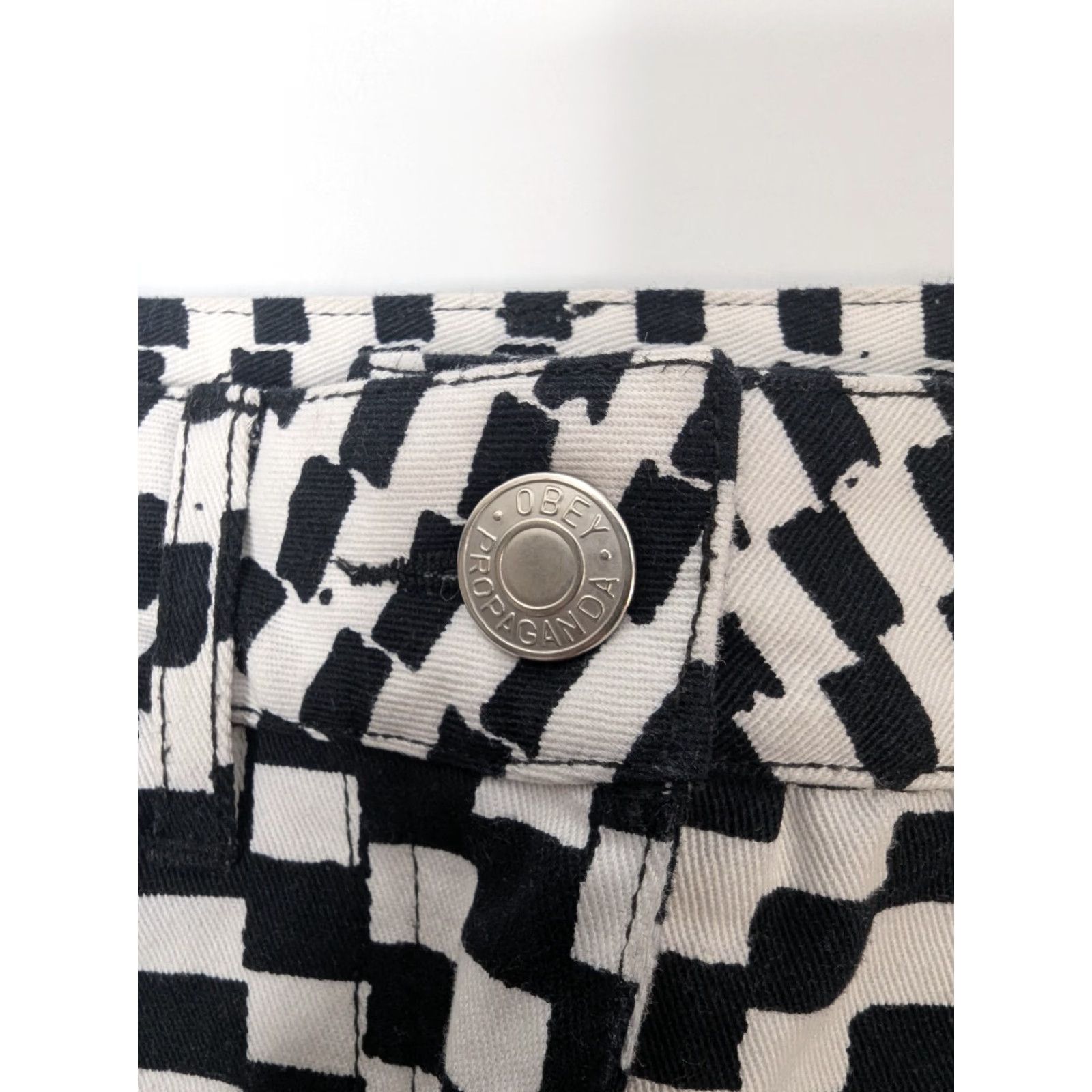 Obey OBEY Black White Checkered Skirt Women's 25 Punk Grunge Emo Skate Hesh Mini Size 42" / US 20 - 5 Thumbnail