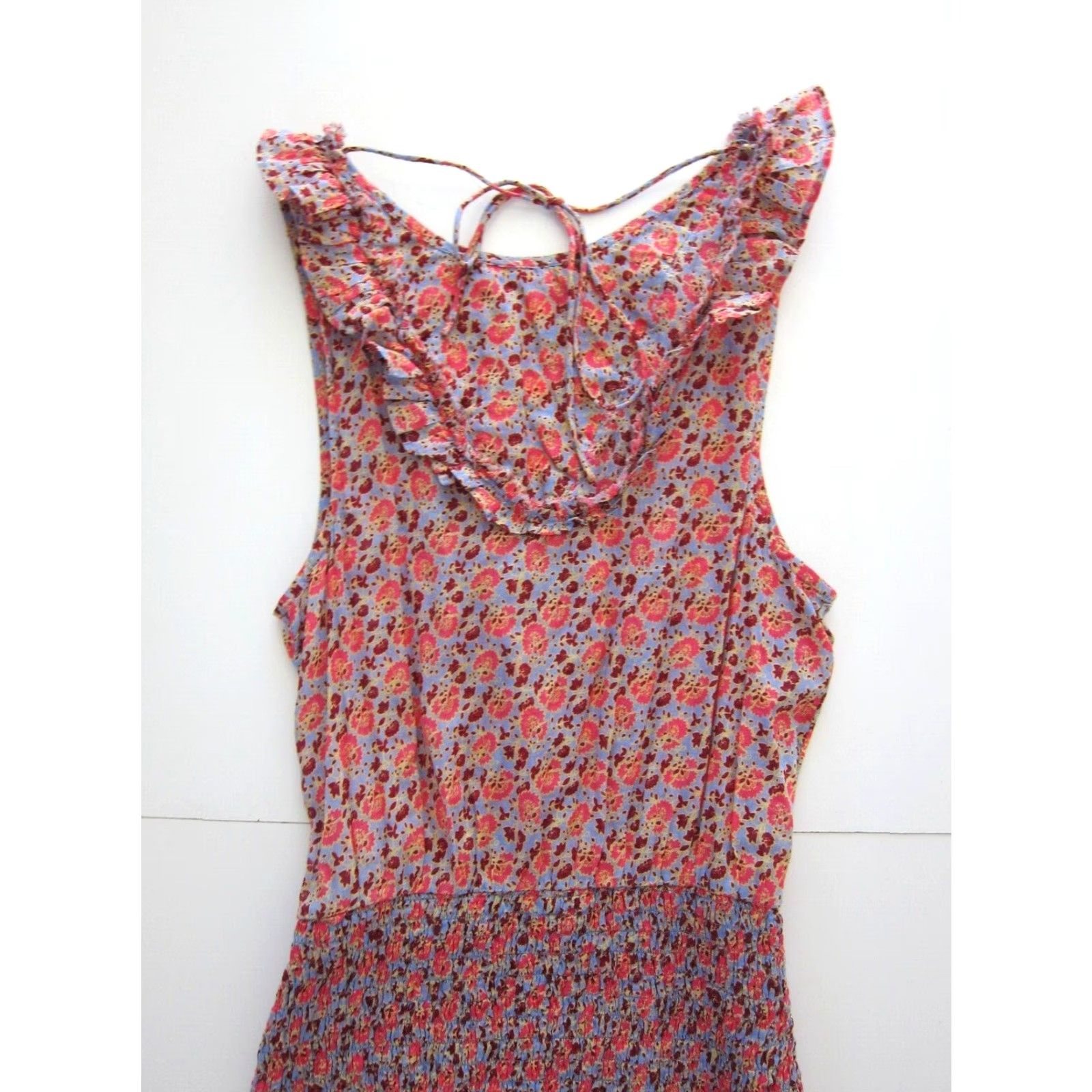 Free People Free People Cotton Pink Floral Sleeveless High Front Sheath Tank Dress S Women Size S / US 4 / IT 40 - 5 Thumbnail
