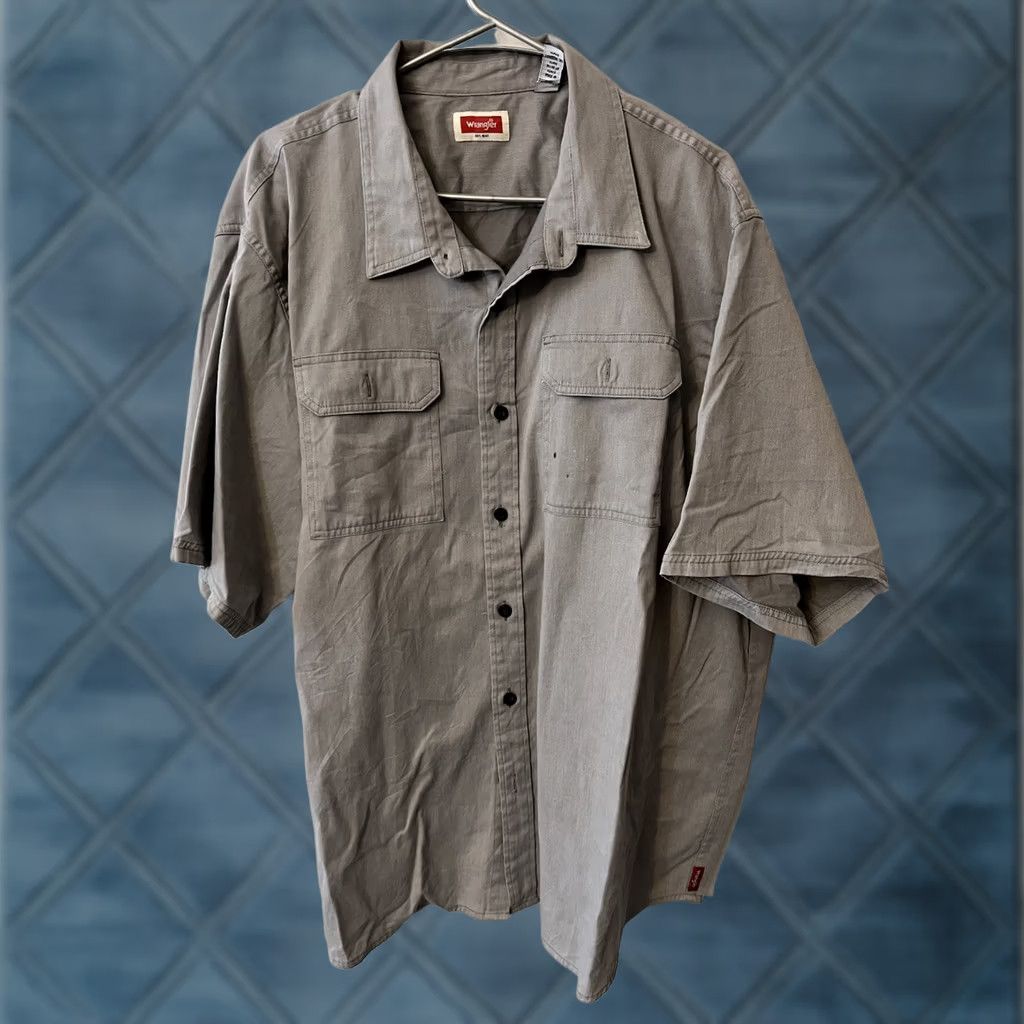 Wrangler Wrangler Shirt Men Size 2XL Short Sleeve Button Down Gray Flawed Ink Size US XXL / EU 58 / 5 - 1 Thumbnail