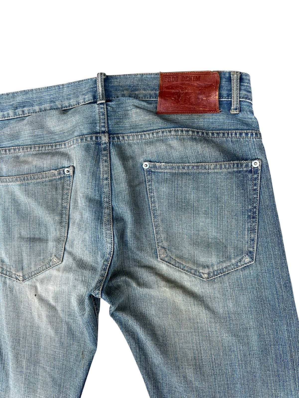 5351 POUR LES HOMMES Frog Denim Japan Distress Dirty Mud Denim Super Flare Jeans Size US 32 / EU 48 - 7 Thumbnail